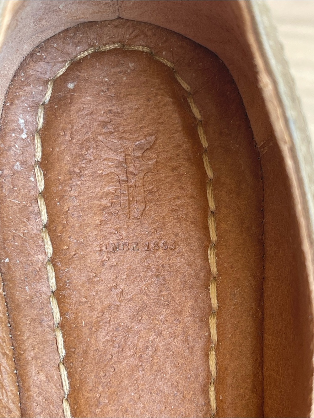Frye Women's Taupe Leather Ballet Flats - Picture 11 of 12